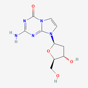 molecular formula C10H13N5O4 B1253093 2-amino-8-[(2R,4S,5R)-4-hydroxy-5-(hydroxymethyl)tetrahydrofuran-2-yl]imidazo[1,2-a][1,3,5]triazin-4-one CAS No. 110457-87-9