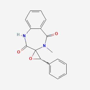 molecular formula C17H14N2O3 B1253112 (3'S)-4-methyl-3'-phenylspiro[1H-1,4-benzodiazepine-3,2'-oxirane]-2,5-dione 