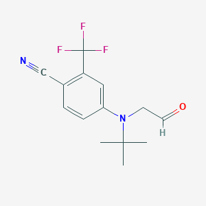 molecular formula C14H15F3N2O B12531179 4-[tert-Butyl(2-oxoethyl)amino]-2-(trifluoromethyl)benzonitrile CAS No. 821777-45-1