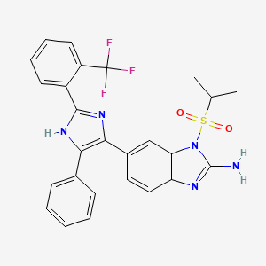 6-[5-phenyl-2-[2-(trifluoromethyl)phenyl]-1H-imidazol-4-yl]-1-propan-2-ylsulfonylbenzimidazol-2-amine