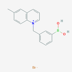 1-[(3-Boronophenyl)methyl]-6-methylquinolin-1-ium bromide