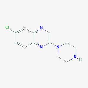 molecular formula C12H13ClN4 B1253135 6-Chloro-2-(1-piperazinyl)quinoxaline 