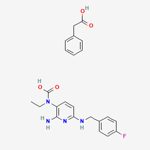 [2-Amino-6-[(4-fluorophenyl)methylamino]pyridin-3-yl]-ethylcarbamic acid;2-phenylacetic acid