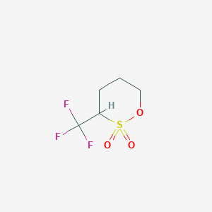 molecular formula C5H7F3O3S B12531425 3-(Trifluoromethyl)-1,2lambda~6~-oxathiane-2,2-dione CAS No. 652143-85-6