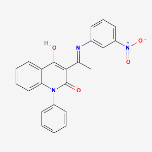 4-hydroxy-3-[C-methyl-N-(3-nitrophenyl)carbonimidoyl]-1-phenylquinolin-2-one