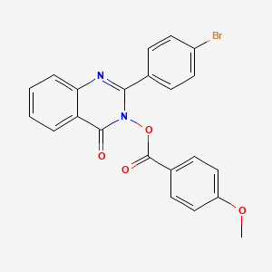 molecular formula C22H15BrN2O4 B1253145 4-Methoxybenzoic acid [2-(4-bromophenyl)-4-oxo-3-quinazolinyl] ester 