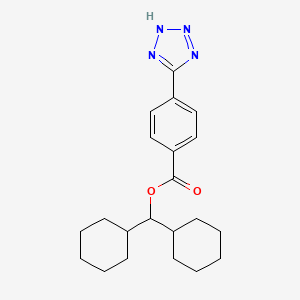 molecular formula C21H28N4O2 B12531478 dicyclohexylmethyl 4-(2H-tetrazol-5-yl)benzoate CAS No. 651769-36-7