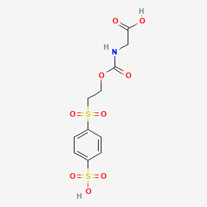 molecular formula C11H13NO9S2 B12531488 N-{[2-(4-Sulfobenzene-1-sulfonyl)ethoxy]carbonyl}glycine CAS No. 821791-98-4