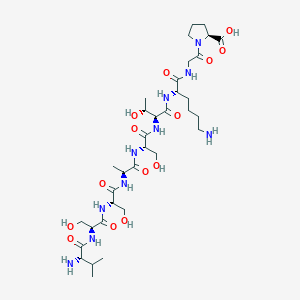 molecular formula C34H60N10O14 B12531500 L-Valyl-L-seryl-L-seryl-L-alanyl-L-seryl-L-threonyl-L-lysylglycyl-L-proline CAS No. 658038-54-1