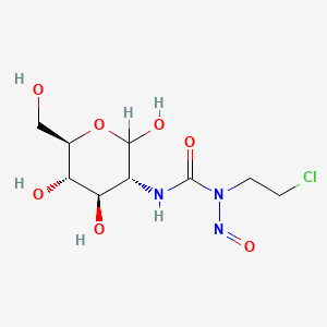 molecular formula C9H16ClN3O7 B1253154 2-((3-Chloroethyl)-3-nitrosoureido)glucopyranose CAS No. 70866-07-8