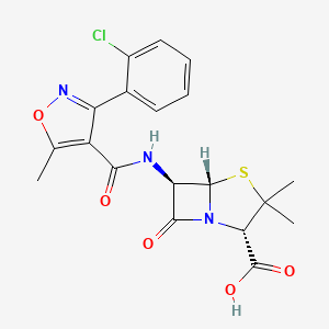 molecular formula C19H18ClN3O5S B1253155 (2S,5S,6R)-6-[[[3-(2-chlorophenyl)-5-methyl-4-isoxazolyl]-oxomethyl]amino]-3,3-dimethyl-7-oxo-4-thia-1-azabicyclo[3.2.0]heptane-2-carboxylic acid 