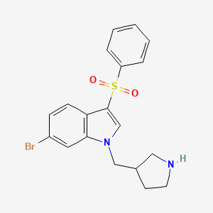 1H-Indole, 6-bromo-3-(phenylsulfonyl)-1-(3-pyrrolidinylmethyl)-