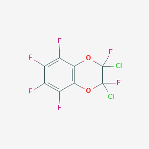 molecular formula C8Cl2F6O2 B12531664 2,3-Dichloro-2,3,5,6,7,8-hexafluoro-2,3-dihydro-1,4-benzodioxine CAS No. 664326-97-0