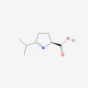 molecular formula C8H13NO2 B12531723 2H-Pyrrole-2-carboxylic acid, 3,4-dihydro-5-(1-methylethyl)-, (S)- CAS No. 766484-93-9