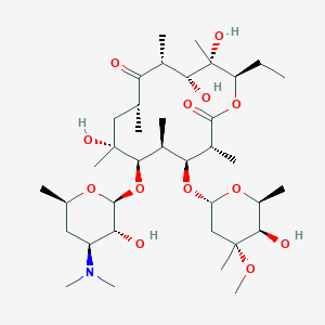 molecular formula C37H67NO13 B1253177 (3R,4S,5S,6R,7R,9R,11R,12R,13S,14R)-6-[(2S,3R,4S,6R)-4-(dimethylamino)-3-hydroxy-6-methyloxan-2-yl]oxy-14-ethyl-7,12,13-trihydroxy-4-[(2R,4R,5R,6S)-5-hydroxy-4-methoxy-4,6-dimethyloxan-2-yl]oxy-3,5,7,9,11,13-hexamethyl-oxacyclotetradecane-2,10-dione 