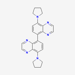 molecular formula C24H24N6 B12531794 8,8'-Di(pyrrolidin-1-yl)-5,5'-biquinoxaline CAS No. 667414-56-4