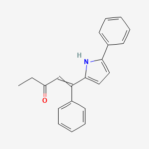 molecular formula C21H19NO B12531827 1-phenyl-1-(5-phenyl-1H-pyrrol-2-yl)pent-1-en-3-one CAS No. 676255-96-2