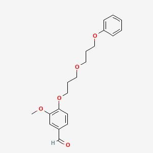 molecular formula C20H24O5 B12531840 3-Methoxy-4-[3-(3-phenoxypropoxy)propoxy]benzaldehyde CAS No. 656810-14-9