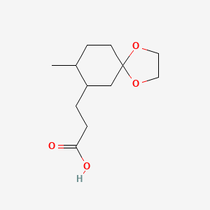 molecular formula C12H20O4 B12531851 3-(8-Methyl-1,4-dioxaspiro[4.5]decan-7-yl)propanoic acid CAS No. 804440-23-1