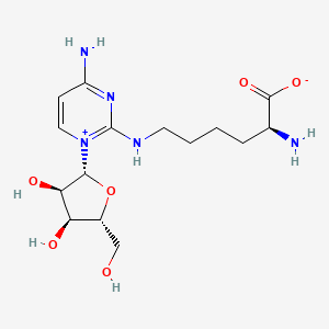 molecular formula C15H25N5O6 B1253188 2-{[(5S)-5-氨基-5-羧基戊基]氨基}-6-亚氨基-3-(β-D-呋喃核糖基)-3,6-二氢嘧啶-1-鎓 