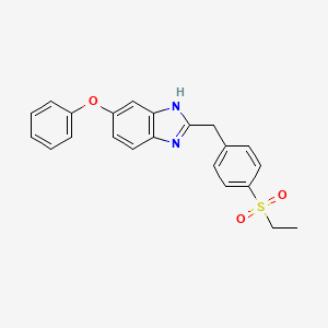 molecular formula C22H20N2O3S B12531898 2-[(4-ethylsulfonylphenyl)methyl]-6-phenoxy-1H-benzimidazole 