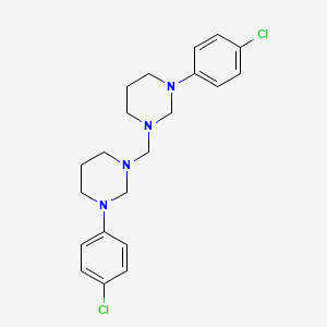 molecular formula C21H26Cl2N4 B12531904 Pyrimidine, 1,1'-methylenebis[3-(4-chlorophenyl)hexahydro- CAS No. 683811-45-2