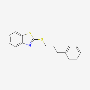 molecular formula C16H15NS2 B12531914 2-[(3-Phenylpropyl)sulfanyl]-1,3-benzothiazole CAS No. 820961-82-8