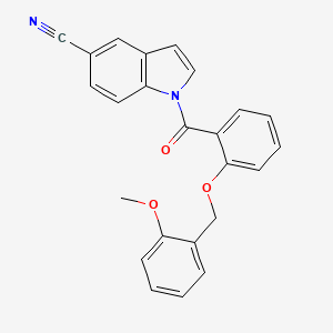 molecular formula C24H18N2O3 B12531956 1-{2-[(2-Methoxyphenyl)methoxy]benzoyl}-1H-indole-5-carbonitrile CAS No. 820234-25-1