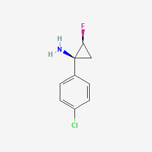 molecular formula C9H9ClFN B12531983 Cyclopropanamine, 1-(4-chlorophenyl)-2-fluoro-, (1S,2S)- CAS No. 834155-42-9