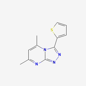 molecular formula C11H10N4S B12532032 1,2,4-Triazolo[4,3-a]pyrimidine, 5,7-dimethyl-3-(2-thienyl)- CAS No. 723740-94-1