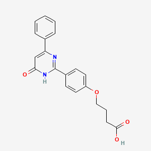 4-[4-(4-Oxo-6-phenyl-1,4-dihydropyrimidin-2-yl)phenoxy]butanoic acid