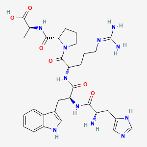 molecular formula C31H43N11O6 B12532191 L-Histidyl-L-tryptophyl-N~5~-(diaminomethylidene)-L-ornithyl-L-prolyl-L-alanine CAS No. 796964-42-6