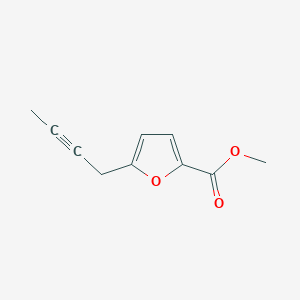 molecular formula C10H10O3 B12532196 Methyl 5-(but-2-ynyl)-2-furoate CAS No. 696664-18-3