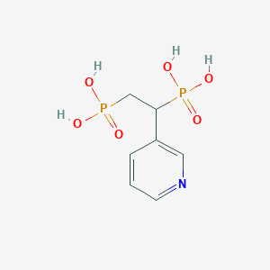 molecular formula C7H11NO6P2 B12532216 Phosphonic acid, [2-phosphono-1-(3-pyridinyl)ethyl]- CAS No. 652989-81-6