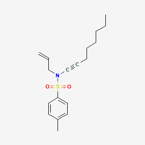 molecular formula C18H25NO2S B12532235 Benzenesulfonamide, 4-methyl-N-1-octynyl-N-2-propenyl- CAS No. 866548-16-5