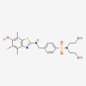 N,N-Bis(2-hydroxyethyl)-4-{[(6-hydroxy-4,5,7-trimethyl-1,3-benzothiazol-2-yl)amino]methyl}benzenesulfonamide