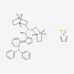 [(1R,4S)-2-bicyclo[2.2.1]heptanyl]-[(1S,4R)-2-bicyclo[2.2.1]heptanyl]-[(1S)-1-[(5E)-5-(6-diphenylphosphanylcyclohexa-2,4-dien-1-ylidene)cyclopenta-1,3-dien-1-yl]ethyl]phosphane;cyclopenta-1,3-diene;iron(2+)