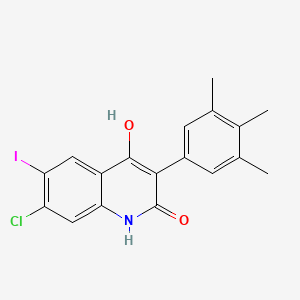 7-Chloro-4-hydroxy-6-iodo-3-(3,4,5-trimethylphenyl)quinolin-2(1H)-one