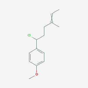 molecular formula C14H19ClO B12532298 1-(1-Chloro-4-methylhex-4-en-1-yl)-4-methoxybenzene CAS No. 651332-17-1