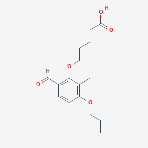 molecular formula C16H22O5 B12532308 5-(6-Formyl-2-methyl-3-propoxyphenoxy)pentanoic acid CAS No. 820237-82-9