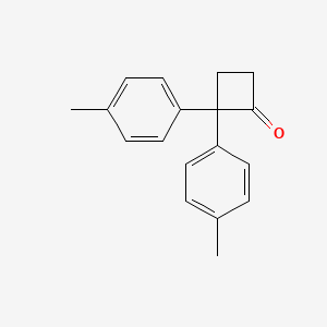 molecular formula C18H18O B12532375 Cyclobutanone, 2,2-bis(4-methylphenyl)- CAS No. 671782-23-3