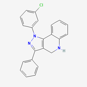 molecular formula C22H16ClN3 B12532385 1-(3-Chlorophenyl)-3-phenyl-2,4-dihydro-1H-pyrazolo[4,3-c]quinoline CAS No. 654650-74-5