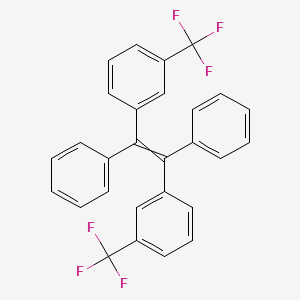 molecular formula C28H18F6 B12532416 1,1'-{1,2-Bis[3-(trifluoromethyl)phenyl]ethene-1,2-diyl}dibenzene CAS No. 652131-15-2