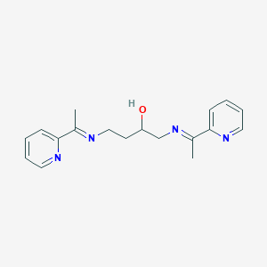 molecular formula C18H22N4O B12532512 2-Butanol, 1,4-bis[[1-(2-pyridinyl)ethylidene]amino]- CAS No. 675122-96-0