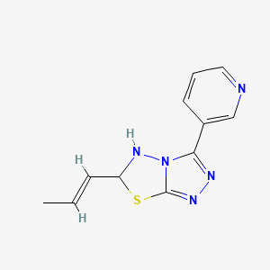 6-[(E)-prop-1-enyl]-3-pyridin-3-yl-5,6-dihydro-[1,2,4]triazolo[3,4-b][1,3,4]thiadiazole