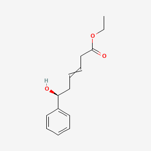 molecular formula C14H18O3 B12532549 Ethyl (6S)-6-hydroxy-6-phenylhex-3-enoate CAS No. 652993-72-1