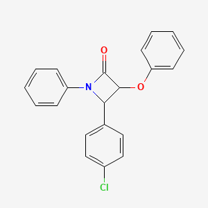 molecular formula C21H16ClNO2 B12532560 2-Azetidinone, 4-(4-chlorophenyl)-3-phenoxy-1-phenyl- CAS No. 827028-26-2