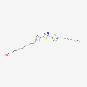 molecular formula C29H43NOS3 B12532616 10-{5-[2-(5-Octylthiophen-2-yl)-1,3-thiazol-5-yl]thiophen-2-yl}decan-1-ol CAS No. 765277-83-6