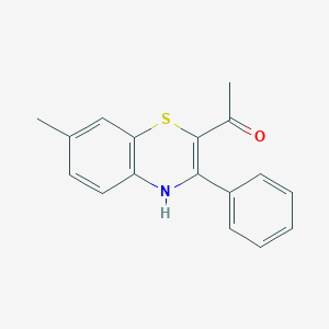 molecular formula C17H15NOS B12532627 Ethanone, 1-(7-methyl-3-phenyl-4H-1,4-benzothiazin-2-yl)- CAS No. 652157-76-1