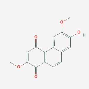 molecular formula C16H12O5 B1253263 1,4-Phenanthrenedione, 7-hydroxy-2,6-dimethoxy- CAS No. 600736-65-0